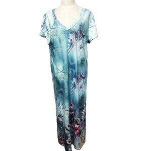 Noracora maxi floral blue dress Size XXL